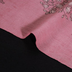 Pink - Pure Handwoven Merino Wool Fabric in Akola Block Prints 05