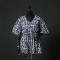 Blue - Hand Block Batik Print Cotton Kaftan (Short) 42