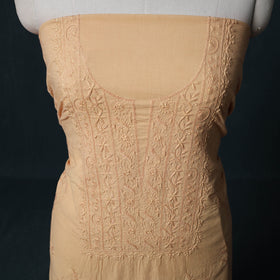 Hand Embroidered Mul Cotton Chikankari Unstitched Kurta Material (2.8M) 03
