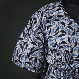 Blue - Hand Block Batik Print Cotton Kaftan (Short) 42