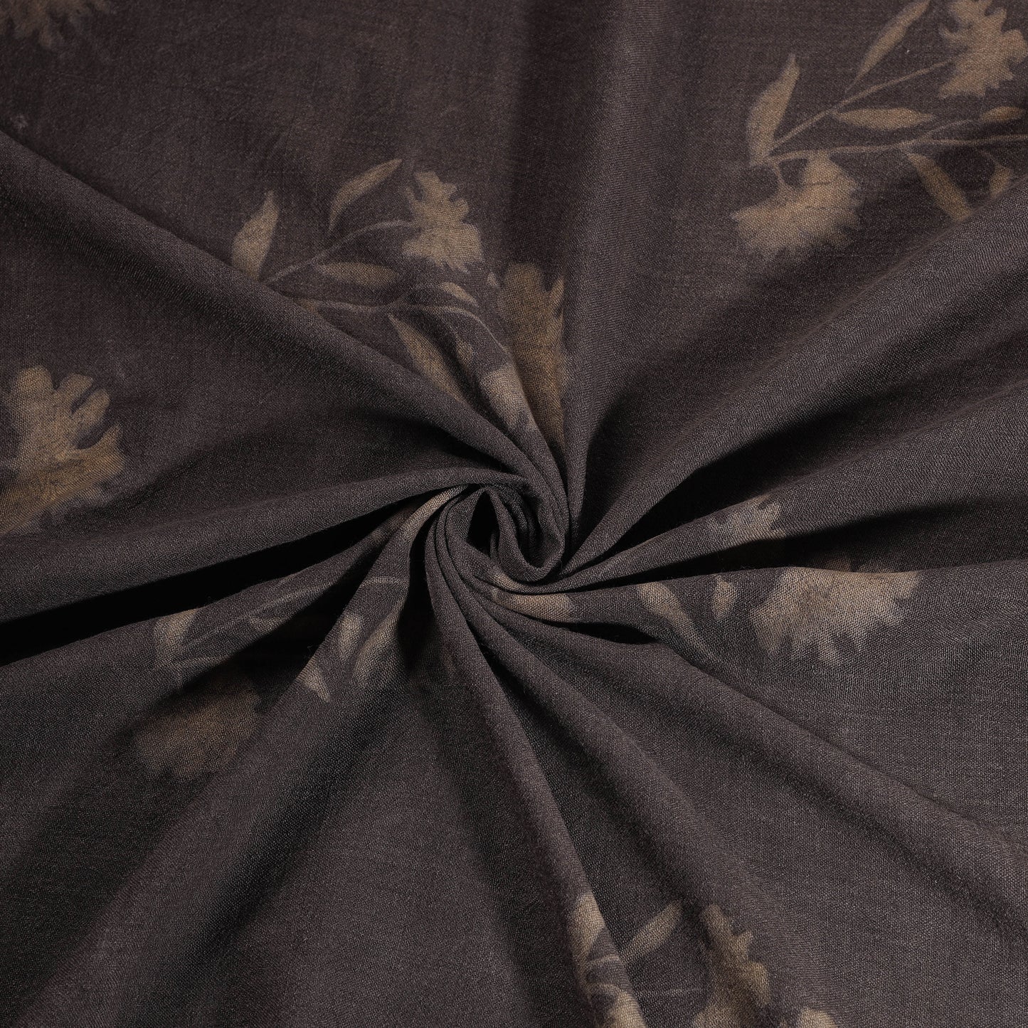 Black - Pure Handwoven Merino Wool Fabric in Akola Block Prints 04