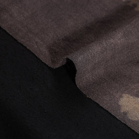 Black - Pure Handwoven Merino Wool Fabric in Akola Block Prints 04