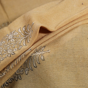 Yellow - Pure Handwoven Merino Wool Fabric in Akola Block Prints 03