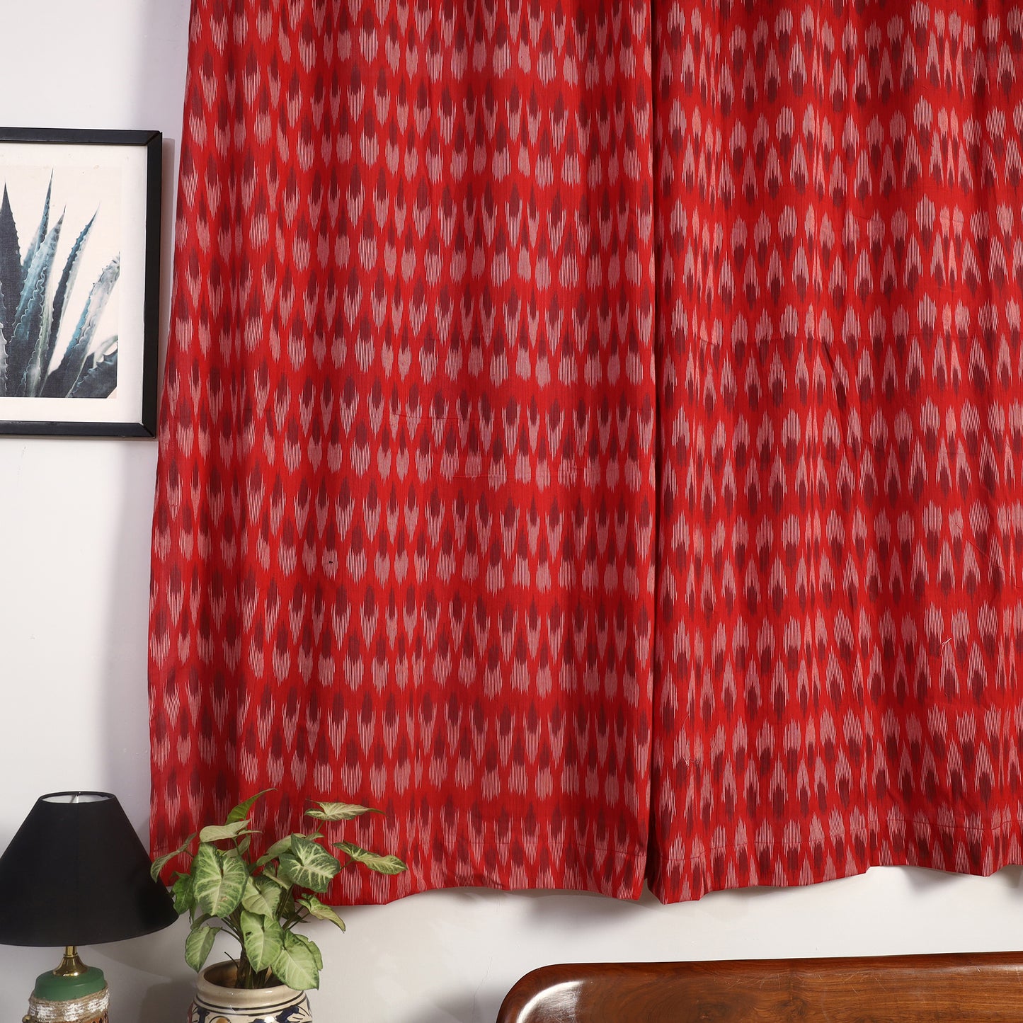 Buy Cotton Window Red Pochampally Ikat Curtain 