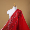 Red Handloom Cotton Bengal Jamdani Fabric