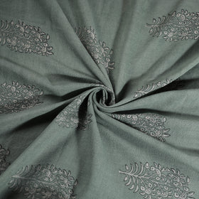 Green - Pure Handwoven Merino Wool Fabric in Akola Block Prints 02