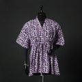 Purple - Hand Block Batik Print Cotton Kaftan (Short) 44