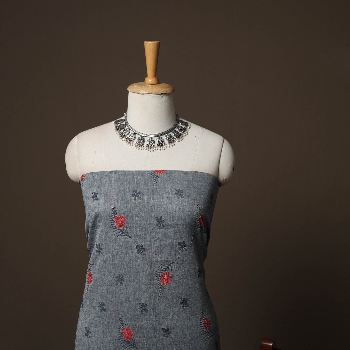 Jacquard Woven Pure Cotton 3pc Unstitched Dress Material Suit Set 44