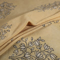 Beige - Pure Handwoven Merino Wool Fabric in Akola Block Prints 01