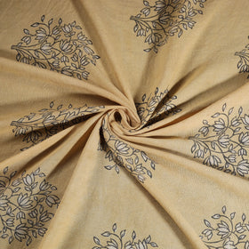 Beige - Pure Handwoven Merino Wool Fabric in Akola Block Prints 01