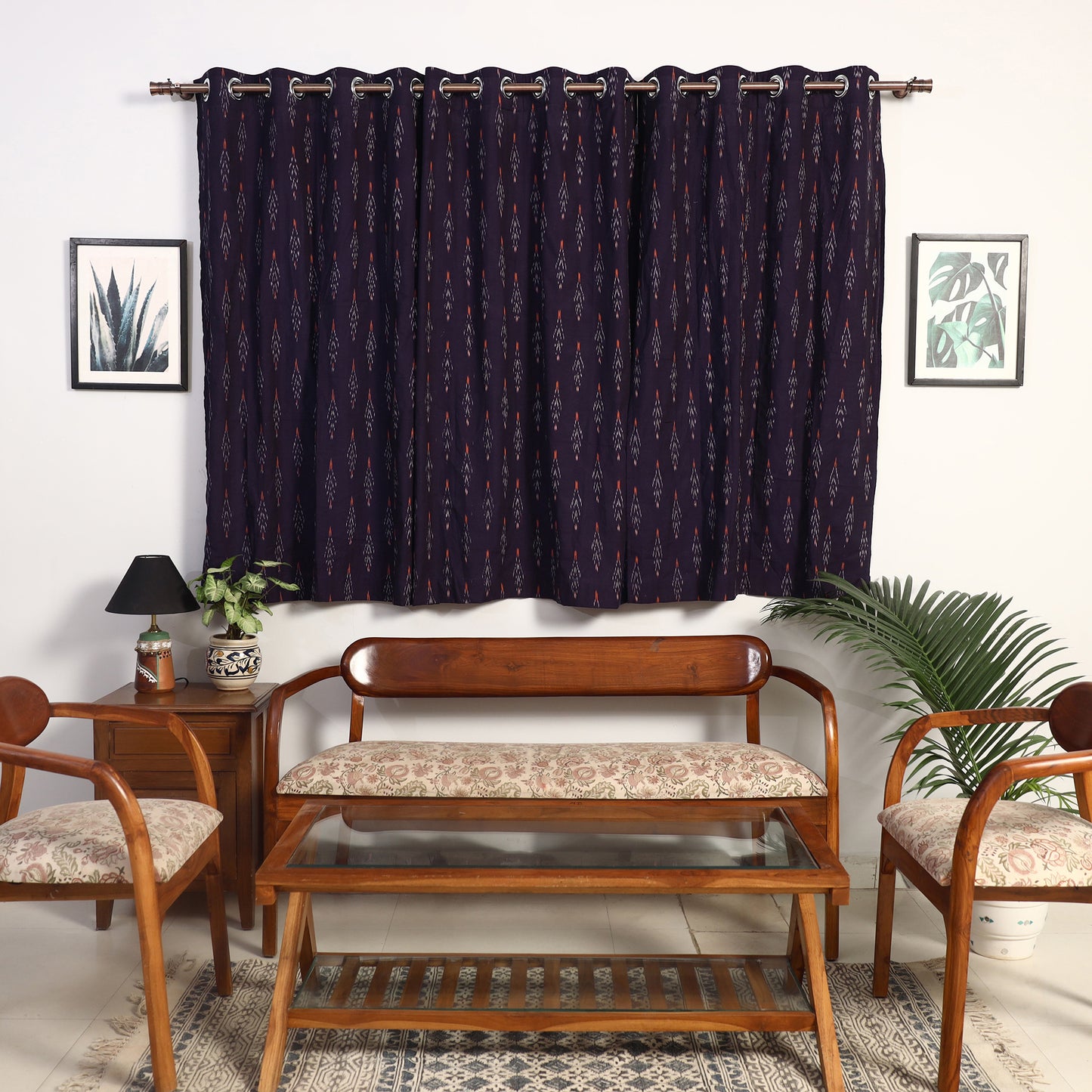 Buy Cotton Window Purple Pochampally Ikat Curtain 