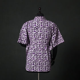 Purple - Hand Block Batik Print Cotton Kaftan (Short) 44