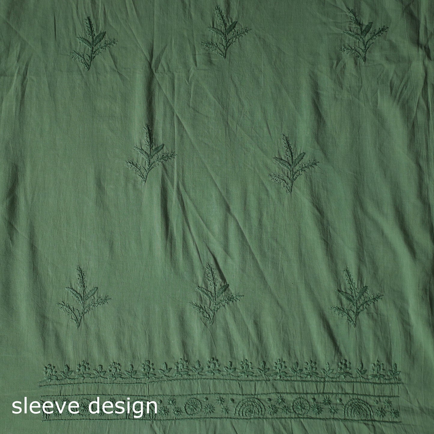 Hand Embroidered Mul Cotton Chikankari Unstitched Kurta Material (2.8M) 02
