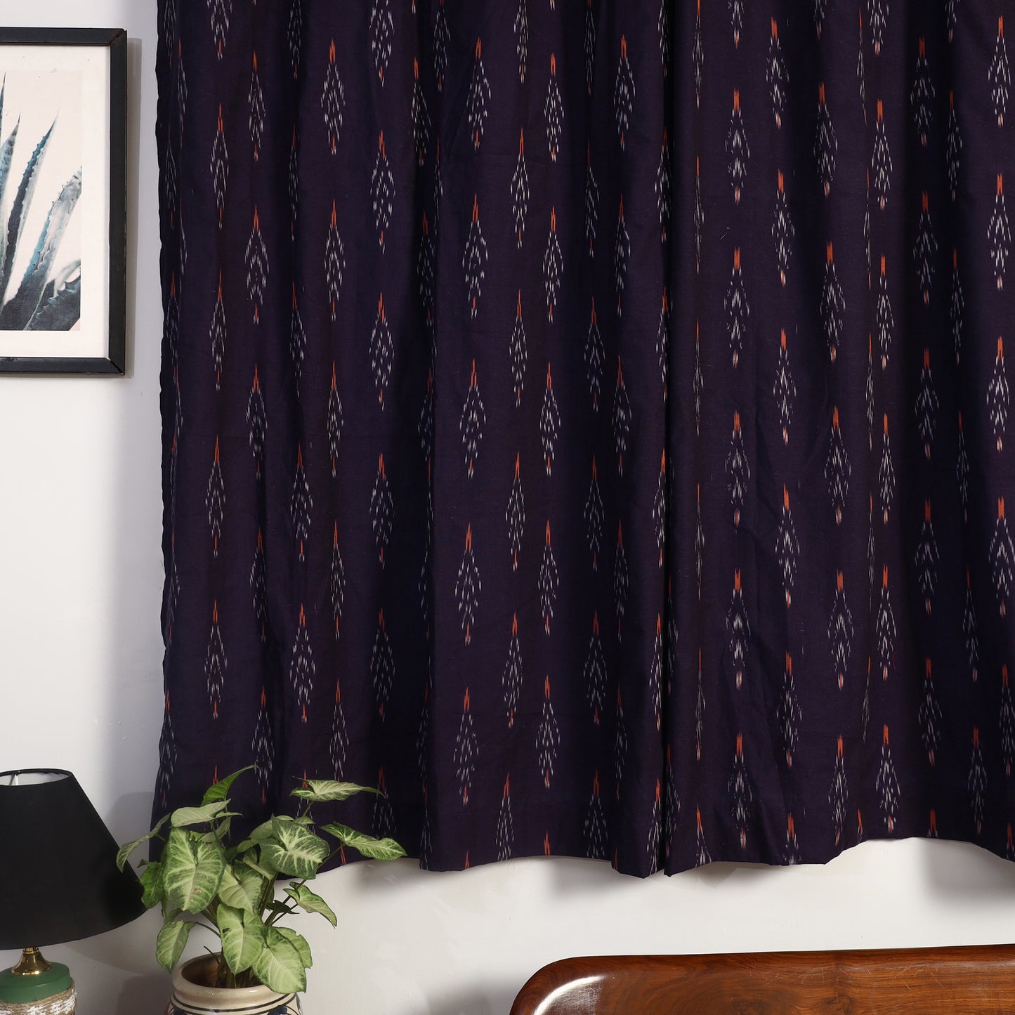 Buy Cotton Window Purple Pochampally Ikat Curtain 