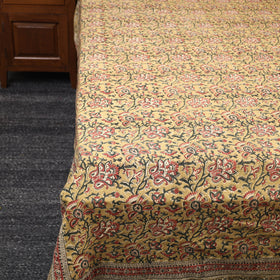Block Print Cotton Double Pedana Kalamkari Bed Sheet