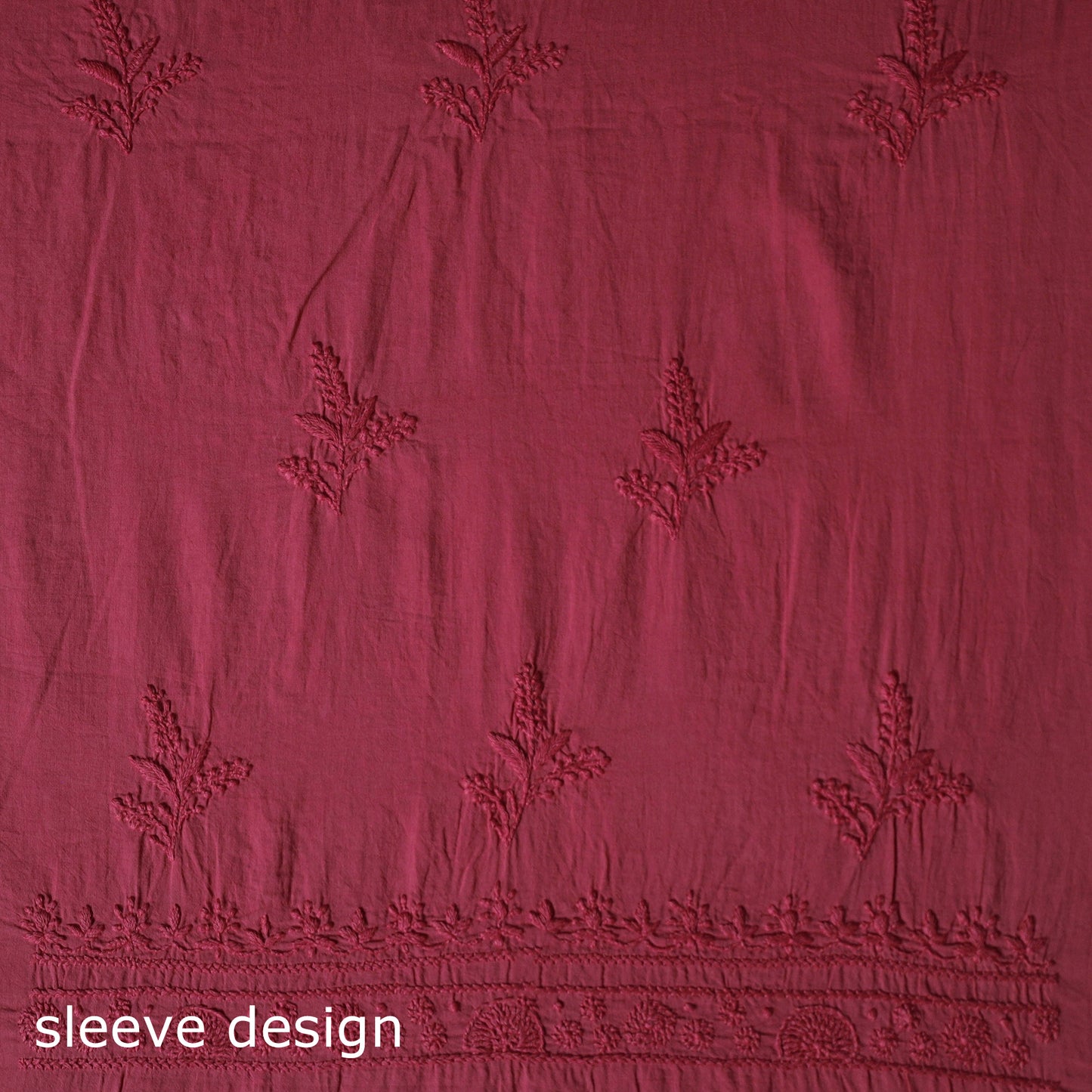 Hand Embroidered Mul Cotton Chikankari Unstitched Kurta Material (2.8M) 04