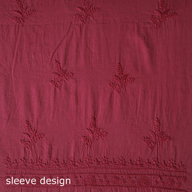 Hand Embroidered Mul Cotton Chikankari Unstitched Kurta Material (2.8M) 04