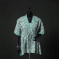 Green - Hand Block Batik Print Cotton Kaftan (Short) 47
