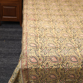 Block Print Cotton Double Pedana Kalamkari Bed Sheet