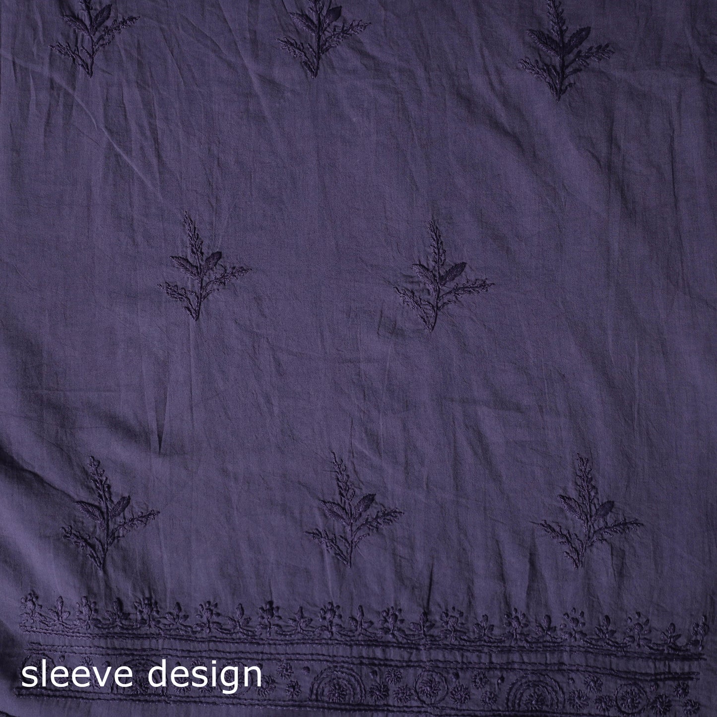 Hand Embroidered Mul Cotton Chikankari Unstitched Kurta Material (2.75M) 06