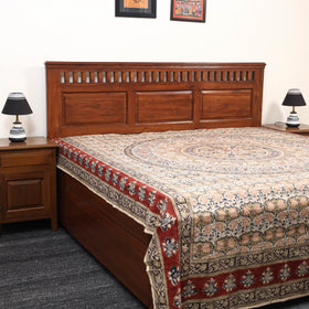 Buy Pedana Kalamkari Block Printed Cotton Double Bed Cover (111 x 91 in) 21 Online at iTokri.com