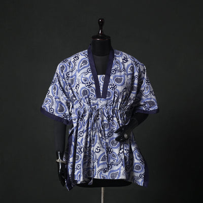 Purple - Hand Block Batik Print Cotton Kaftan (Short) 51