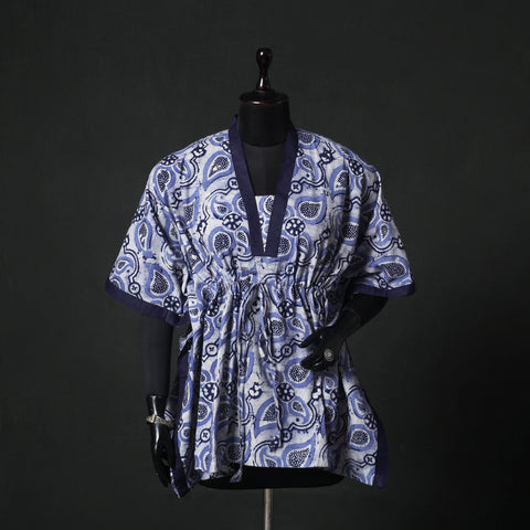 Purple - Hand Block Batik Print Cotton Kaftan (Short) 51