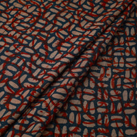 Multicolor - Mulberry Silk Akola Hand Block Print Fabric 09