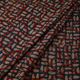  Multicolor Mulberry Silk Akola Hand Block Print Fabric