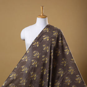 Brown Natural Dyed Bagru Ajrakh Dabu Print Fabric