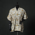 Beige - Hand Block Batik Print Cotton Kaftan (Short) 52