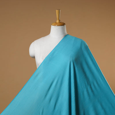 Blue - bamboo silk natural dyed pure handloom plain fabric