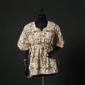 Beige - Hand Block Batik Print Cotton Kaftan (Short) 54