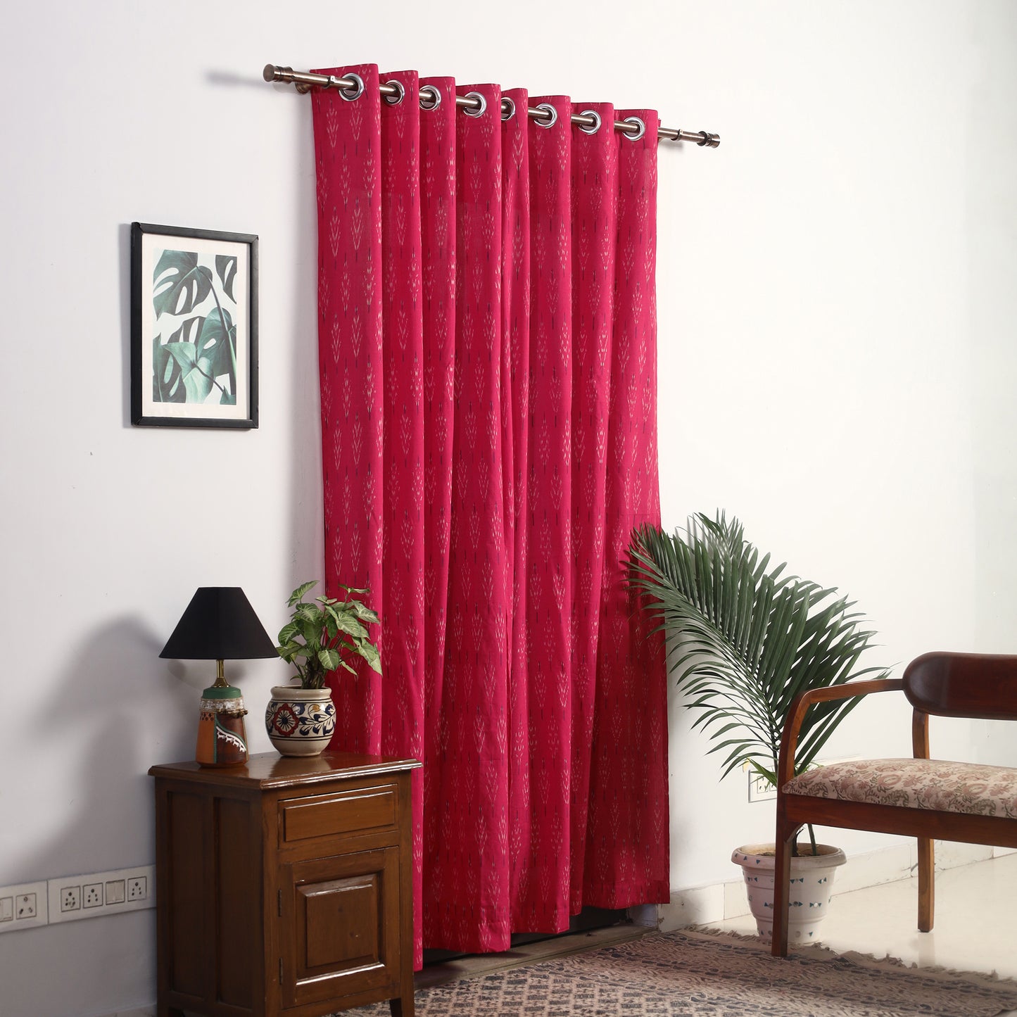 Buy Cotton Door Pink Pochampally Ikat Curtain