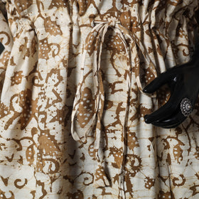 Beige - Hand Block Batik Print Cotton Kaftan (Short) 54