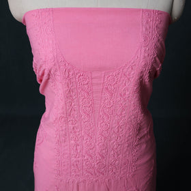 Hand Embroidered Mul Cotton Chikankari Unstitched Kurta Material (2.8M) 11