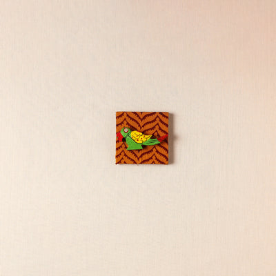 Parrot - Handmade Fabart Wooden Magnet 55