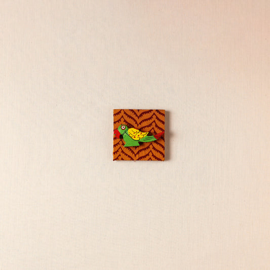 Parrot - Handmade Fabart Wooden Magnet 55