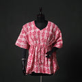Pink - Hand Block Batik Print Cotton Kaftan (Short) 55