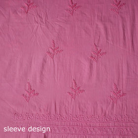 Hand Embroidered Mul Cotton Chikankari Unstitched Kurta Material (2.8M) 11