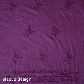 Hand Embroidered Mul Cotton Chikankari Unstitched Kurta Material (2.7M) 12