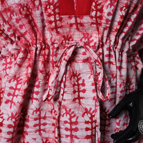 Pink - Hand Block Batik Print Cotton Kaftan (Short) 56