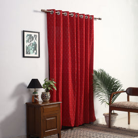  Cotton Door Red Pochampally Ikat Curtain