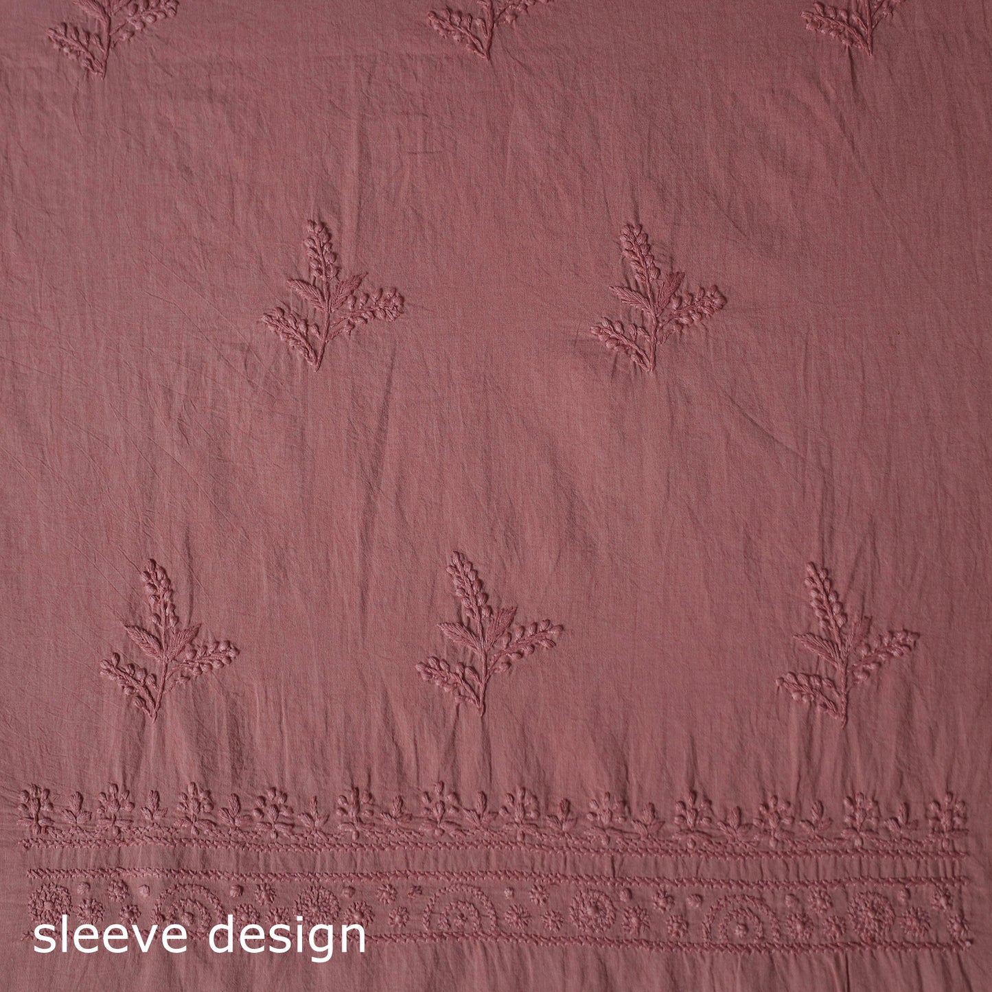 Hand Embroidered Mul Cotton Chikankari Unstitched Kurta Material (2.7M) 13