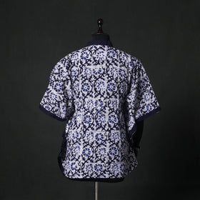 Blue - Hand Block Batik Print Cotton Kaftan (Short) 57