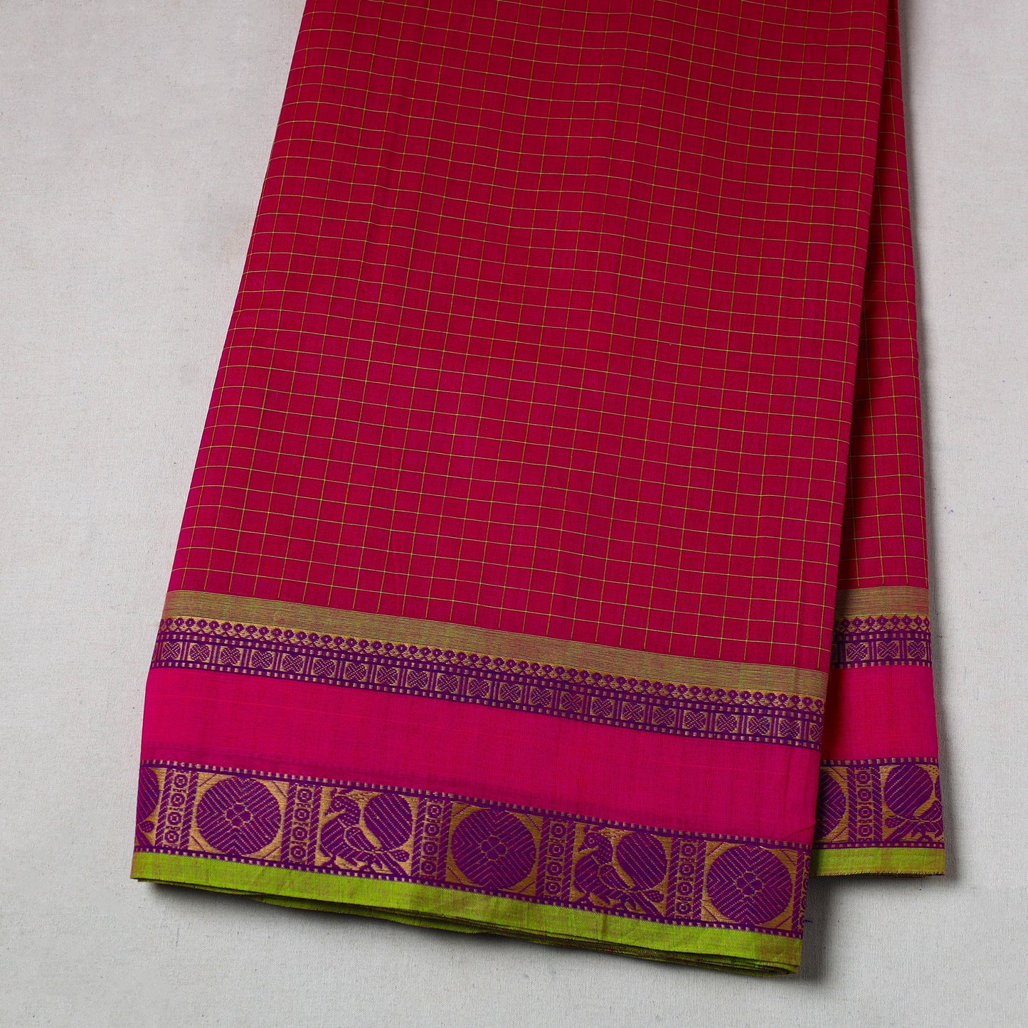 Cotton Kanchipuram Fabric with Thread Border 48