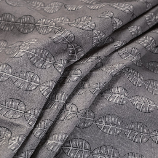 Grey - Pure Wool Handloom Special Akola Hand Block Printed Fabric