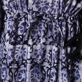 Purple - Hand Block Batik Print Cotton Kaftan (Medium) 61