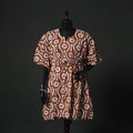 Brown - Hand Block Batik Print Cotton Kaftan (Medium) 62