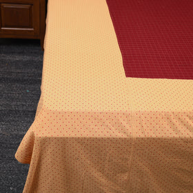 Beige - jacquard patchwork cotton double bed cover